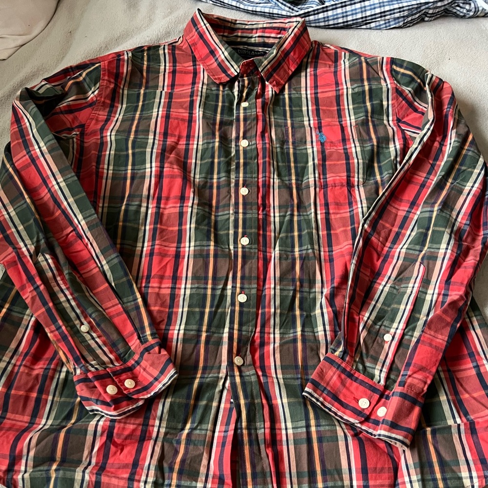 Us polo association button down plaid shirt size xxl EUC